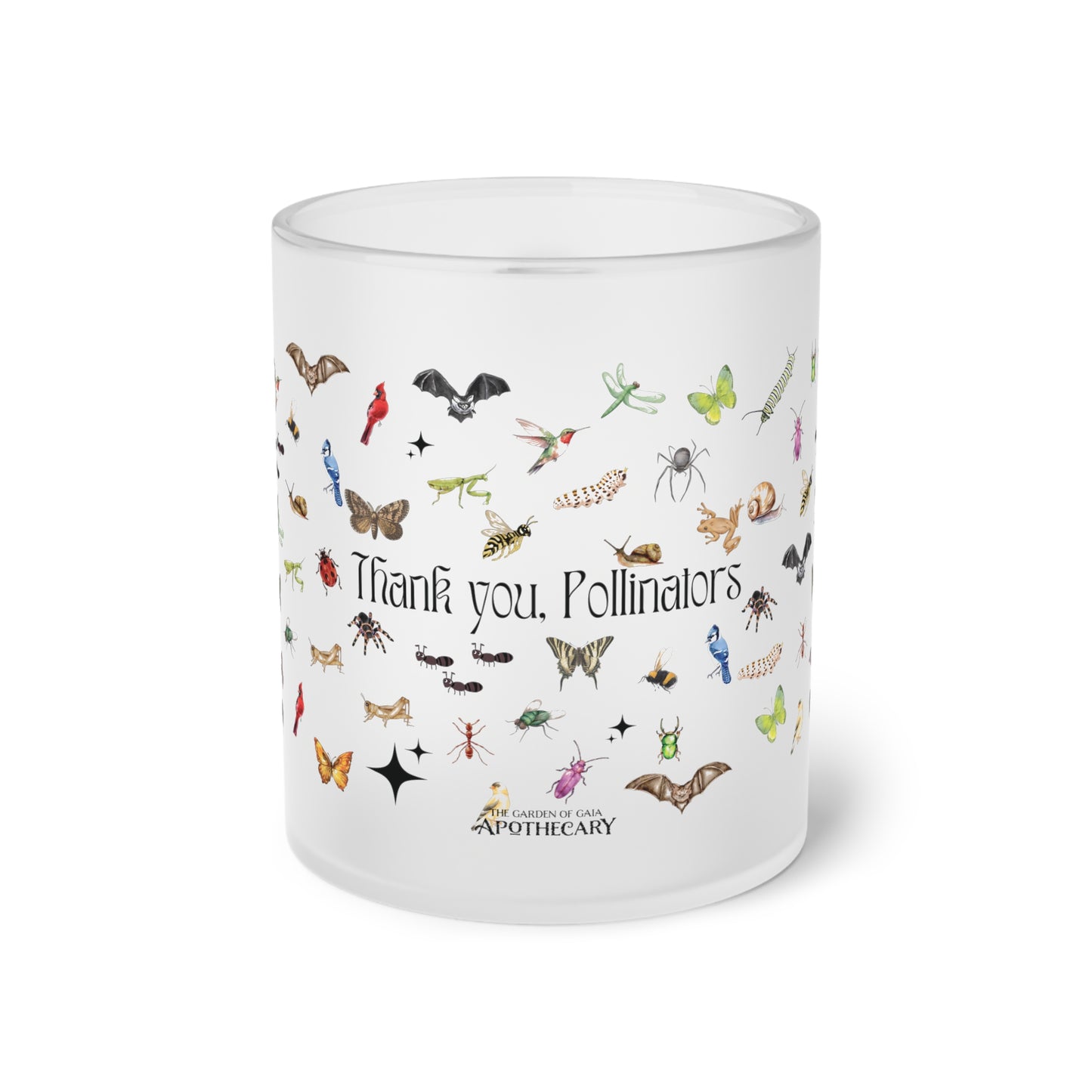 Thankyou Pollinators-Frosted Glass Mug