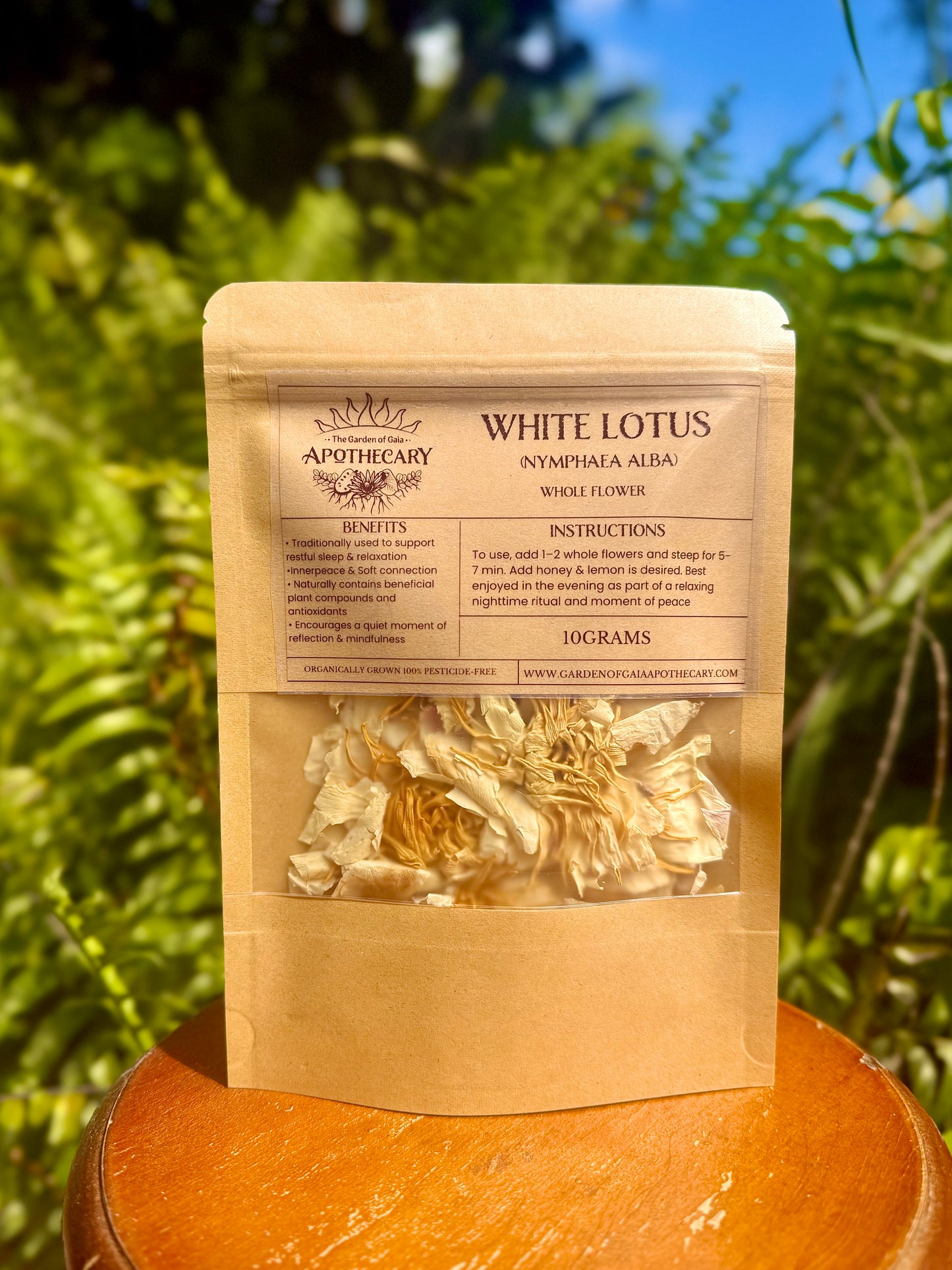 White Water Lily ~ Organic Whole Flower