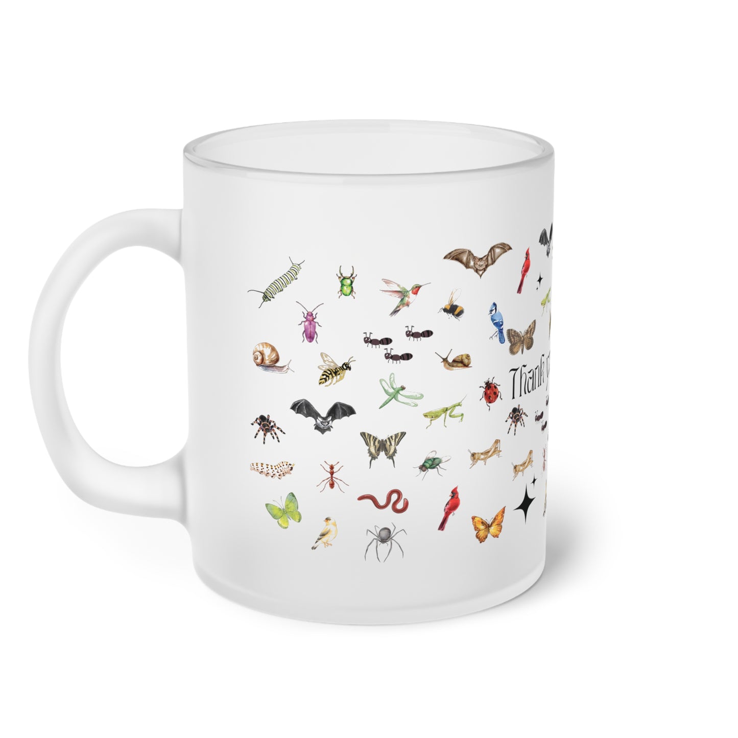 Thankyou Pollinators-Frosted Glass Mug