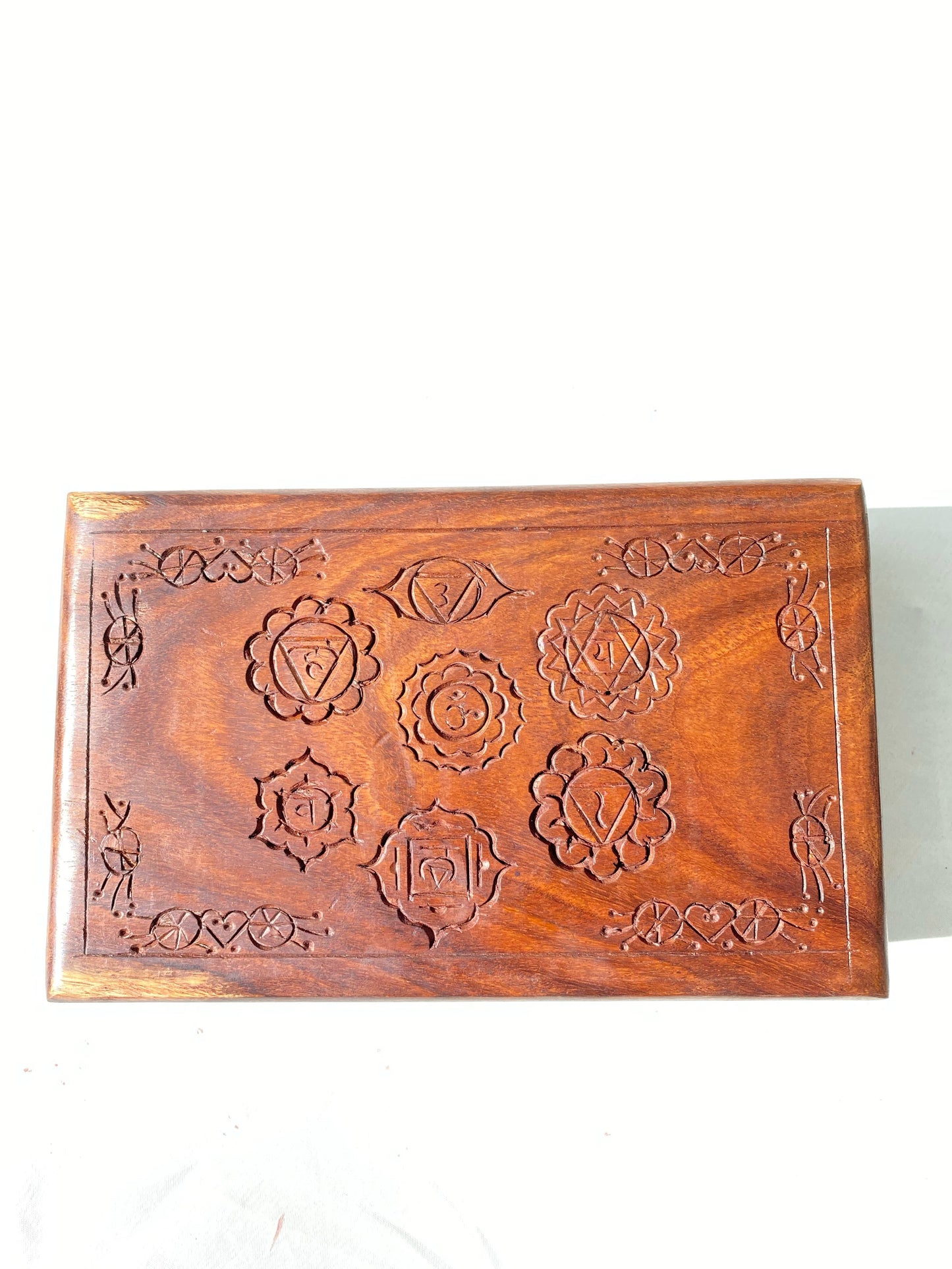 Wooden Box: 7 Chakras, 5”x 8”