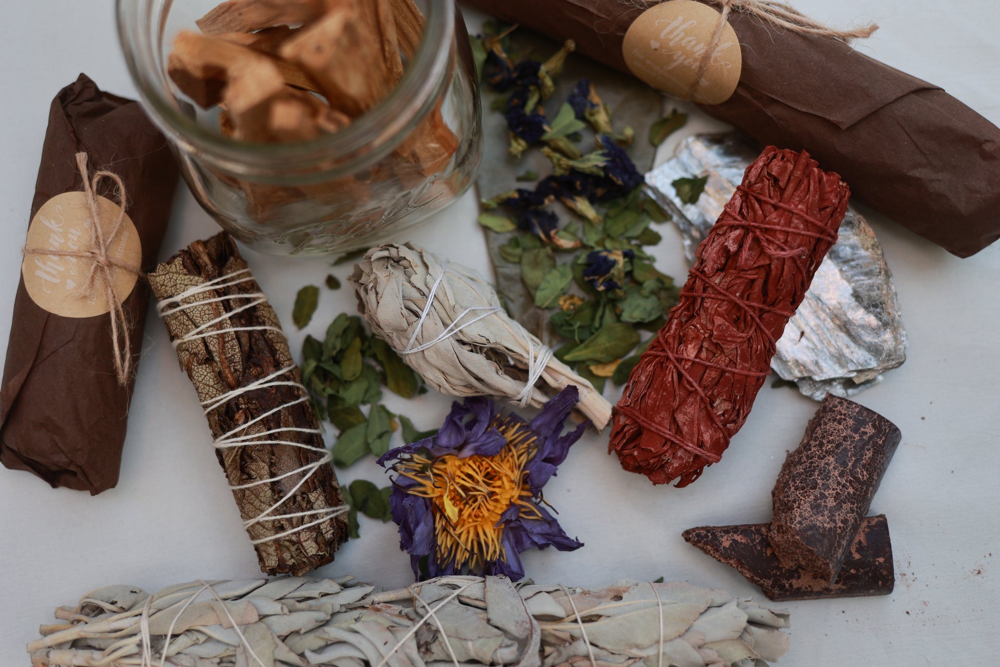 Ethically Sourced Palo Santo and Sage Self Care Spiritual Wooden Gift Box —  MOJAVE MOON APOTHECARY