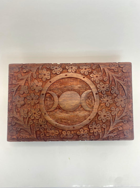 Wooden Box: Triple Moon Goddess, 5"x 8"