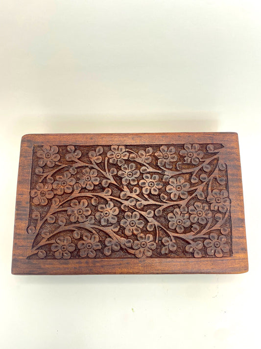 Wooden Box: Floral, 5"x 8"