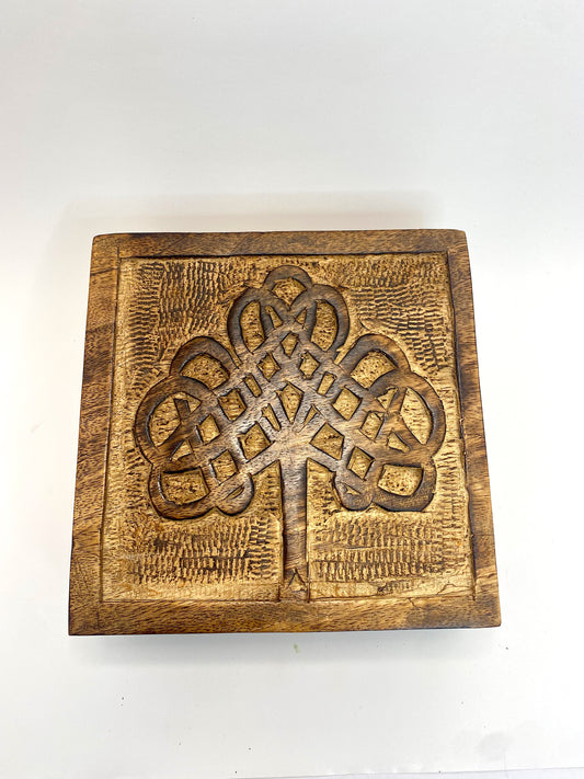 Wooden Box: Tree of Life, 6"x 6"